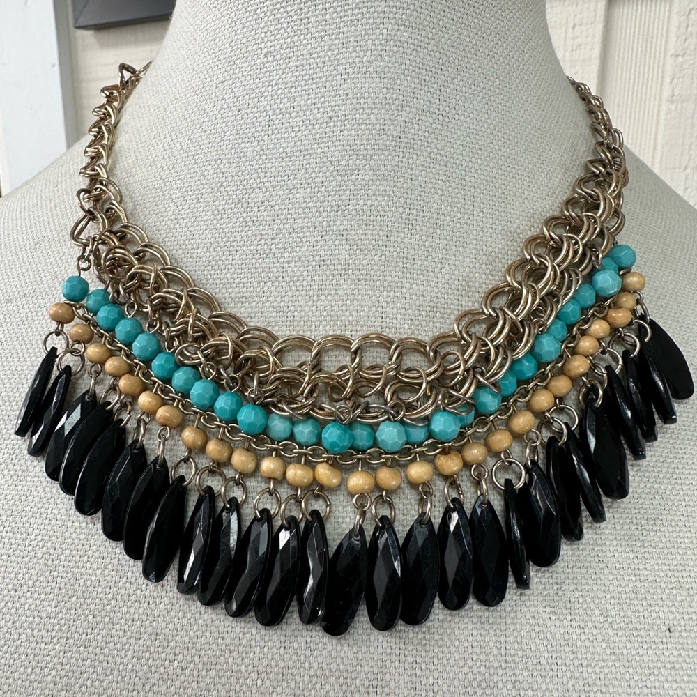 Southwest vibe drippy statement necklace